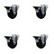 Service Caster 3.5'' Soft Rubber Wheel Swivel Bolt Hole Caster Set with Posi Lock Brakes, 4PK SCC-BH20S3514-SRS-PLB-4 - alternate 1